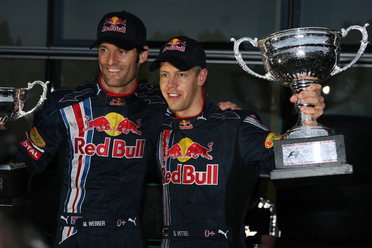 19.04.2009 Shanghai, China, 2nd place Mark Webber (AUS), Red Bull Racing and 1st Sebastian Vettel (GER),