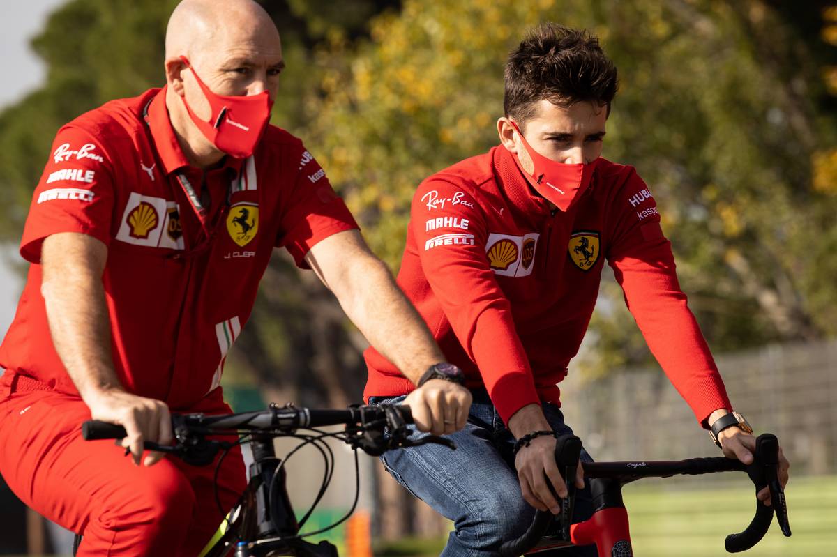 Charles Leclerc (MON) Ferrari rides the circuit with Jock Clear (GBR) Ferrari Engineering Director. 30.10.2020