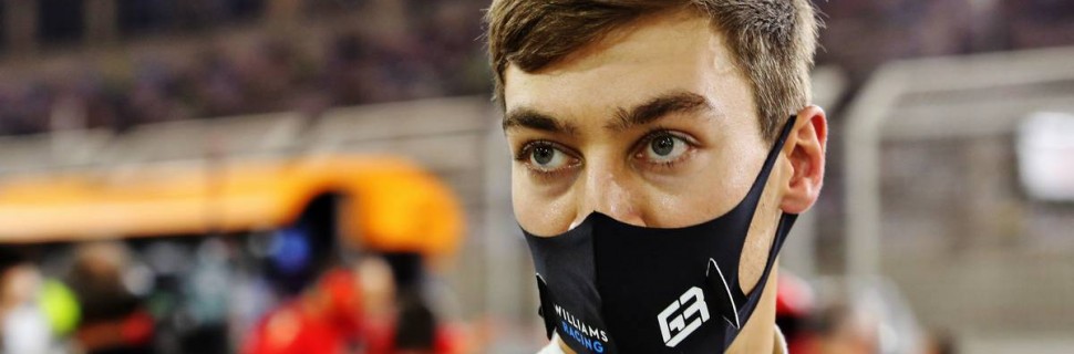 George Russell (GBR) Williams Racing in the pits while the race is stopped.