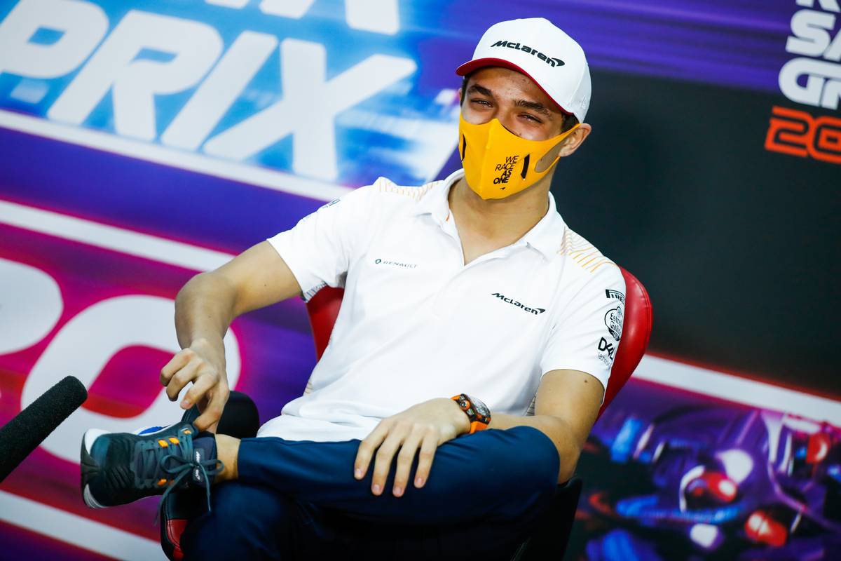 Lando Norris (GBR) McLaren in the FIA Press Conference. 03.12.2020. Formula 1 World Championship, Rd 16, Sakhir Grand Prix