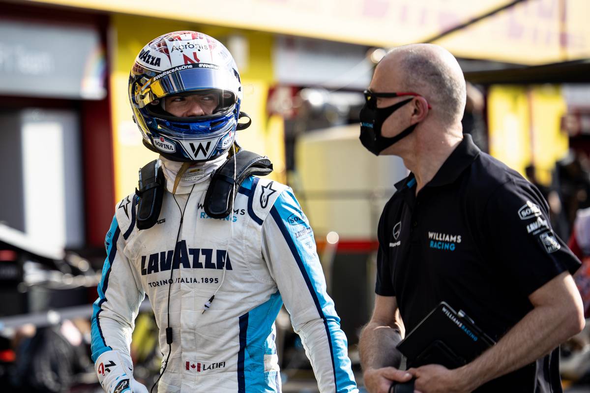 Nicholas Latifi (CDN) Williams Racing with Simon Roberts (GBR) Williams Racing F1 Acting Team Principal. 11.09.2020. Formula 1 World Championship, Rd 9, Tuscan Grand Prix