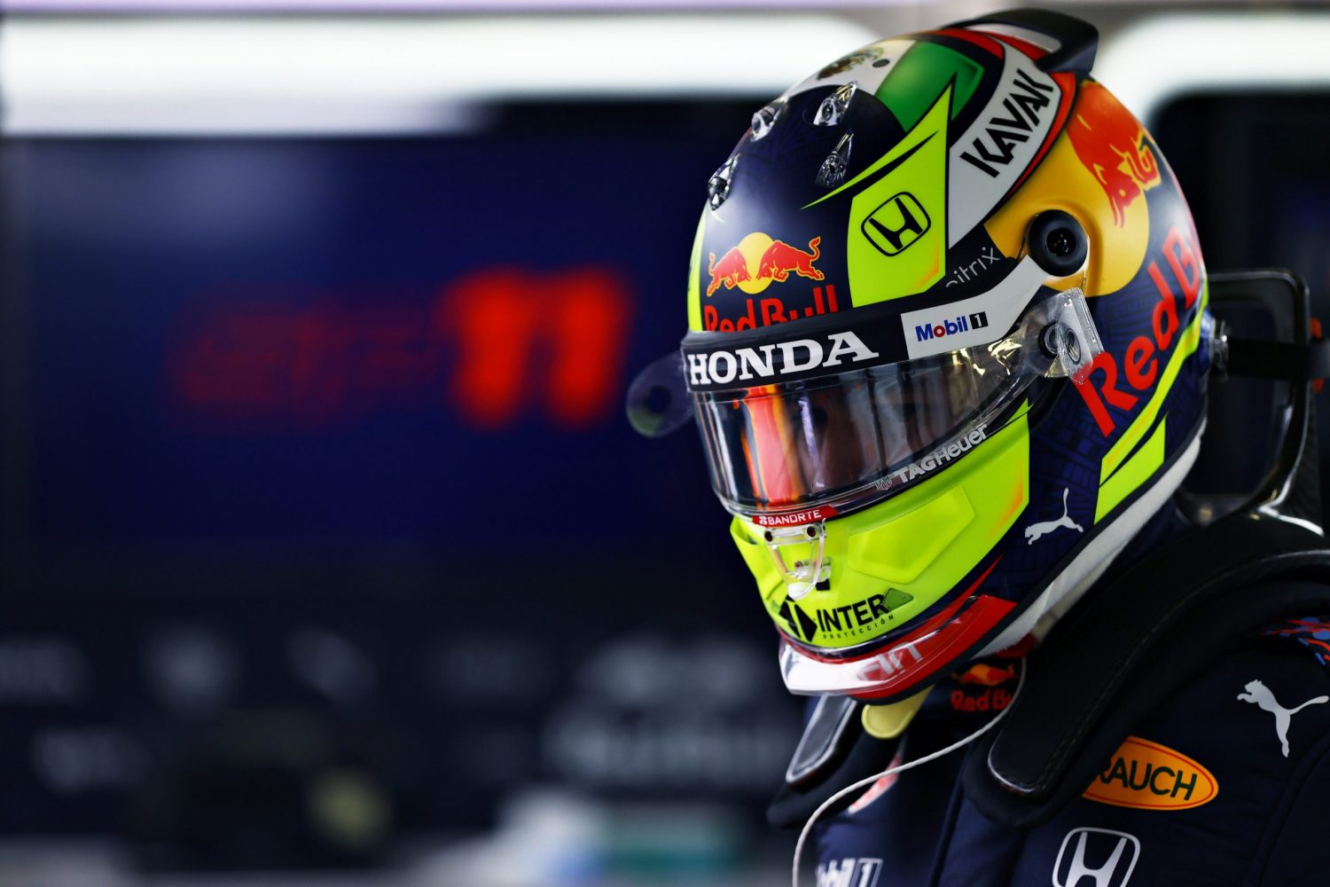Sergio Perez reveals new-look helmet for Red Bull debut