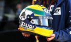 Pierre Gasly wears a special Senna tribute helmet for the Emilia Romagna Grand Prix at Imola.