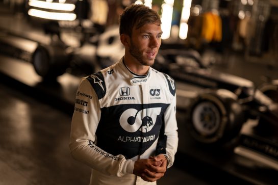 Pierre Gasly of France seen during the Suderia AlphaTauri AT02 Livery Reveal 2021 - Fashion meets Formula 1 in Salzburg, Austria on February 15, 2021. // Joerg Mitter / Red Bull Content Pool // SI202102180137 // Usage for editorial use only //