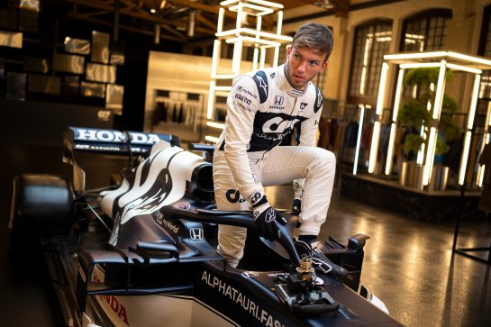Pierre Gasly of France seen during the Suderia AlphaTauri AT02 Livery Reveal 2021 - Fashion meets Formula 1 in Salzburg, Austria on February 15, 2021. // Joerg Mitter / Red Bull Content Pool // SI202102180149 // Usage for editorial use only //
