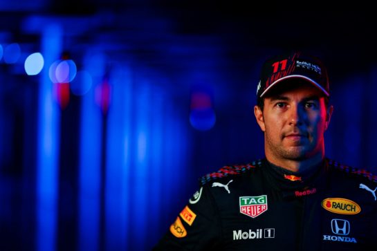 NORTHAMPTON, ENGLAND - FEBRUARY 24: Sergio Perez of Mexico and Red Bull Racing poses for a photo during the Red Bull Racing Filming Day at Silverstone on February 24, 2021 in Northampton, England. (Photo by Dan Istitene/Getty Images for Red Bull Racing) // Getty Images / Red Bull Content Pool // SI202102240141 // Usage for editorial use only //