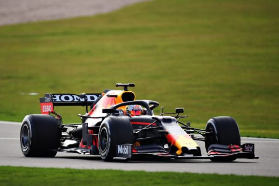 NORTHAMPTON, ENGLAND - FEBRUARY 24: Max Verstappen of Netherlands driving the Red Bull Racing RB15 Honda during the Red Bull Racing Filming Day at Silverstone on February 24, 2021 in Northampton, England. (Photo by Bryn Lennon/Getty Images for Red Bull Racing) // Getty Images / Red Bull Content Pool // SI202102240171 // Usage for editorial use only //
