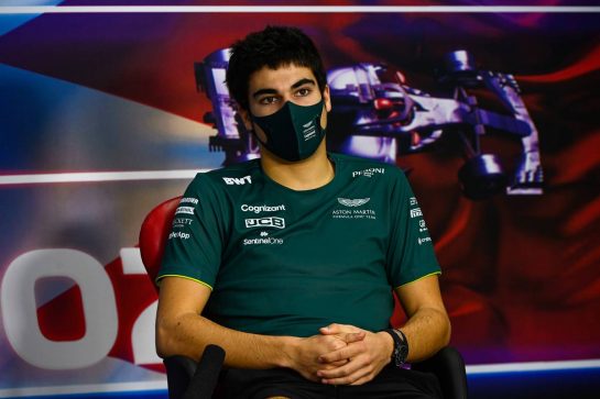 Lance Stroll (CDN) Aston Martin F1 Team in the FIA Press Conference.
13.03.2021. Formula 1 Testing, Sakhir, Bahrain, Day Two.
- www.xpbimages.com, EMail: requests@xpbimages.com © Copyright: FIA Pool Image for Editorial Use Only