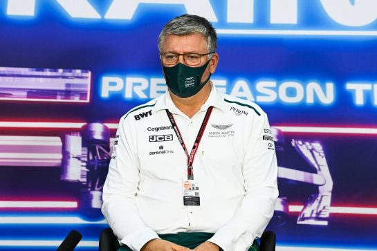 Otmar Szafnauer (USA) Aston Martin F1 Team Principal and CEO in the FIA Press Conference.
13.03.2021. Formula 1 Testing, Sakhir, Bahrain, Day Two.
- www.xpbimages.com, EMail: requests@xpbimages.com © Copyright: FIA Pool Image for Editorial Use Only