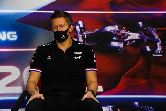 Marcin Budkowski (POL) Alpine F1 Team Executive Director in the FIA Press Conference.
13.03.2021. Formula 1 Testing, Sakhir, Bahrain, Day Two.
- www.xpbimages.com, EMail: requests@xpbimages.com © Copyright: FIA Pool Image for Editorial Use Only