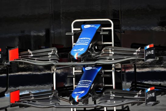 Alpine F1 Team A521 front wings.
25.03.2021. Formula 1 World Championship, Rd 1, Bahrain Grand Prix, Sakhir, Bahrain, Preparation Day.
- www.xpbimages.com, EMail: requests@xpbimages.com © Copyright: Batchelor / XPB Images