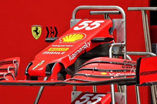 Ferrari SF-21 front wing.
25.03.2021. Formula 1 World Championship, Rd 1, Bahrain Grand Prix, Sakhir, Bahrain, Preparation Day.
- www.xpbimages.com, EMail: requests@xpbimages.com © Copyright: Batchelor / XPB Images