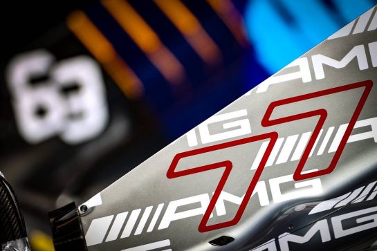 Valtteri Bottas (FIN), Mercedes AMG F1 and George Russell (GBR), Williams Racing 
25.03.2021. Formula 1 World Championship, Rd 1, Bahrain Grand Prix, Sakhir, Bahrain, Preparation Day.
- www.xpbimages.com, EMail: requests@xpbimages.com © Copyright: Charniaux / XPB Images