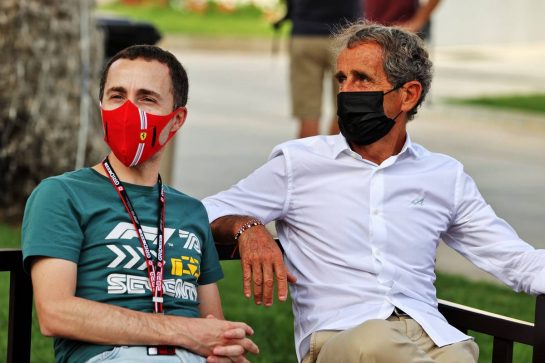 (L to R): Nicolas Todt (FRA) Driver Manager with Alain Prost (FRA) Alpine F1 Team Non-Executive Director.
25.03.2021. Formula 1 World Championship, Rd 1, Bahrain Grand Prix, Sakhir, Bahrain, Preparation Day.
- www.xpbimages.com, EMail: requests@xpbimages.com © Copyright: Moy / XPB Images