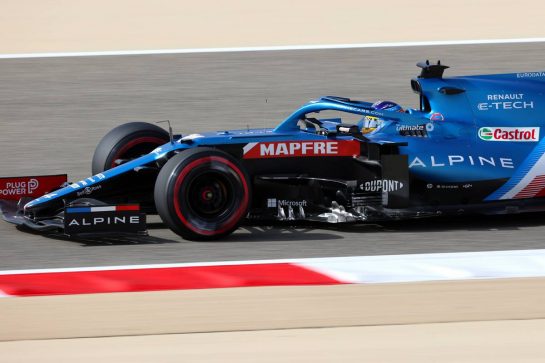 Fernando Alonso (ESP), Alpine F1 Team 26.03.2021. Formula 1 World Championship, Rd 1, Bahrain Grand Prix, Sakhir, Bahrain, Practice Day- www.xpbimages.com, EMail: requests@xpbimages.com © Copyright: Charniaux / XPB Images
