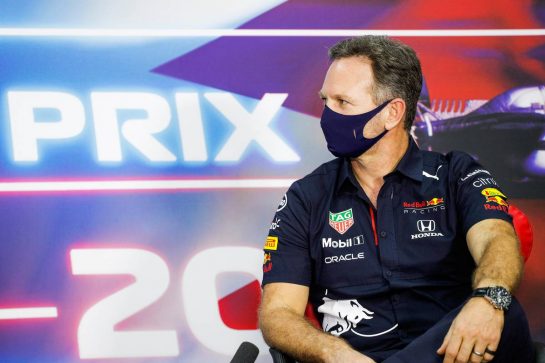 Christian Horner (GBR) Red Bull Racing Team Principal in the FIA Press Conference.
26.03.2021. Formula 1 World Championship, Rd 1, Bahrain Grand Prix, Sakhir, Bahrain, Practice Day
- www.xpbimages.com, EMail: requests@xpbimages.com © Copyright: FIA Pool Image for Editorial Use Only