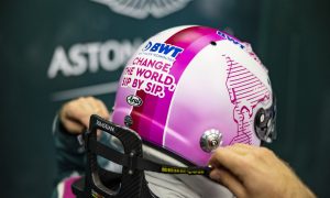 Vettel showcases new pink helmet as BWT ambassador