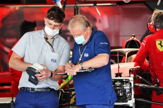 Jo Bauer (GER) FIA Delegate (Right).
29.04.2021. Formula 1 World Championship, Rd 3, Portuguese Grand Prix, Portimao, Portugal, Preparation Day.
- www.xpbimages.com, EMail: requests@xpbimages.com © Copyright: Batchelor / XPB Images