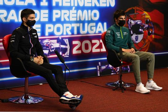 (L to R): Esteban Ocon (FRA) Alpine F1 Team and Lance Stroll (CDN) Aston Martin F1 Team in the FIA Press Conference.
29.04.2021. Formula 1 World Championship, Rd 3, Portuguese Grand Prix, Portimao, Portugal, Preparation Day.
- www.xpbimages.com, EMail: requests@xpbimages.com © Copyright: FIA Pool Image for Editorial Use Only
