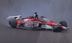 Video: ECR's Rinus Veekay escapes heavy crash at Indy