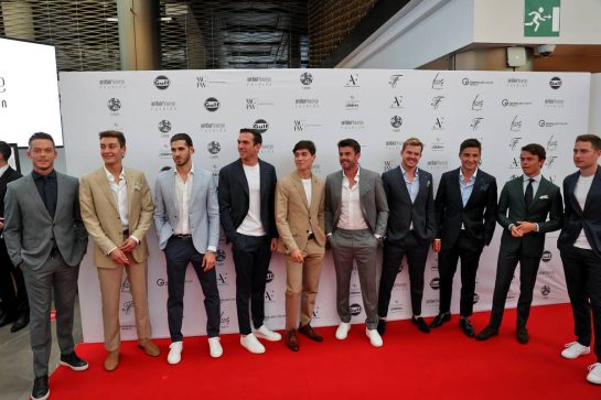 (L to R): Antonio Giovinazzi (ITA) Alfa Romeo Racing; Jack Aitken (GBR) / (KOR) Williams Racing Reserve Driver; George Russell (GBR) Williams Racing; Nyck de Vries (NLD) Mercedes AMG F1 Reserve Driver, Jack Aitken (GBR) / (KOR) Williams Racing Reserve Driver; George Russell (GBR) Williams Racing; Natalie Pinkham (GBR) Sky Sports Presenter; Nick Cassidy (NZL) Formula E Driver; Norman Nato (FRA) Formula E Driver; Stoffel Vandoorne (BEL) Mercedes AMG F1 Reserve Driver; Mitch Evans (NZL) Formula E Driver; Andre Lotterer (GER), at the Amber Lounge Fashion Show.
21.05.2021. Formula 1 World Championship, Rd 5, Monaco Grand Prix, Monte Carlo, Monaco, Friday.
- www.xpbimages.com, EMail: requests@xpbimages.com © Copyright: Batchelor / XPB Images