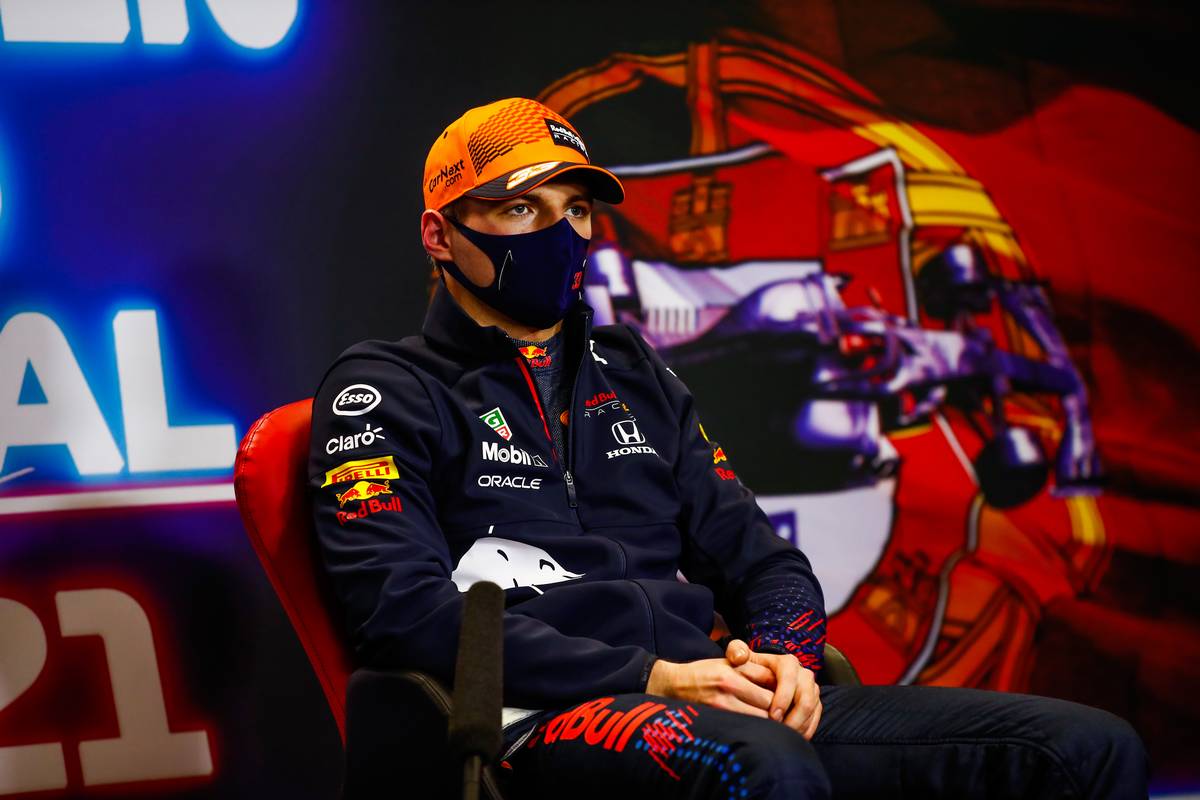 Max Verstappen (NLD) Red Bull Racing in the post qualifying FIA Press Conference. 01.05.2021. Formula 1 World Championship, Rd 3, Portuguese Grand Prix, Portimao
