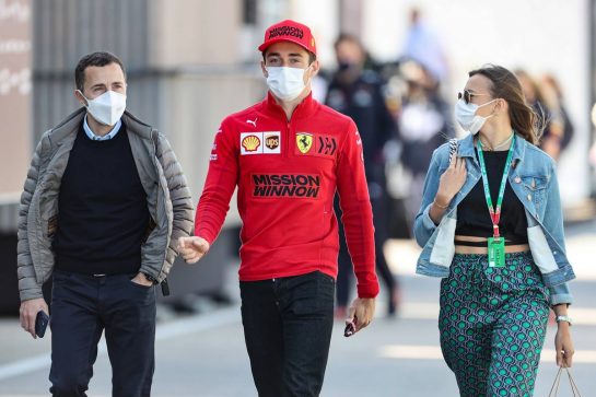 (L to R): Nicolas Todt (FRA) Driver Manager with Charles Leclerc (MON) Ferrari and Charlotte Sine (MON).
02.05.2021. Formula 1 World Championship, Rd 3, Portuguese Grand Prix, Portimao, Portugal, Race Day.
- www.xpbimages.com, EMail: requests@xpbimages.com © Copyright: Charniaux / XPB Images