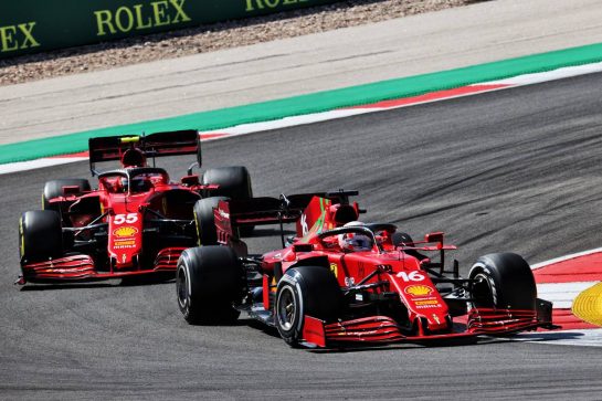 Charles Leclerc (MON) Ferrari SF-21 leads team mate Carlos Sainz Jr (ESP) Ferrari SF-21.
02.05.2021. Formula 1 World Championship, Rd 3, Portuguese Grand Prix, Portimao, Portugal, Race Day.
- www.xpbimages.com, EMail: requests@xpbimages.com © Copyright: Batchelor / XPB Images