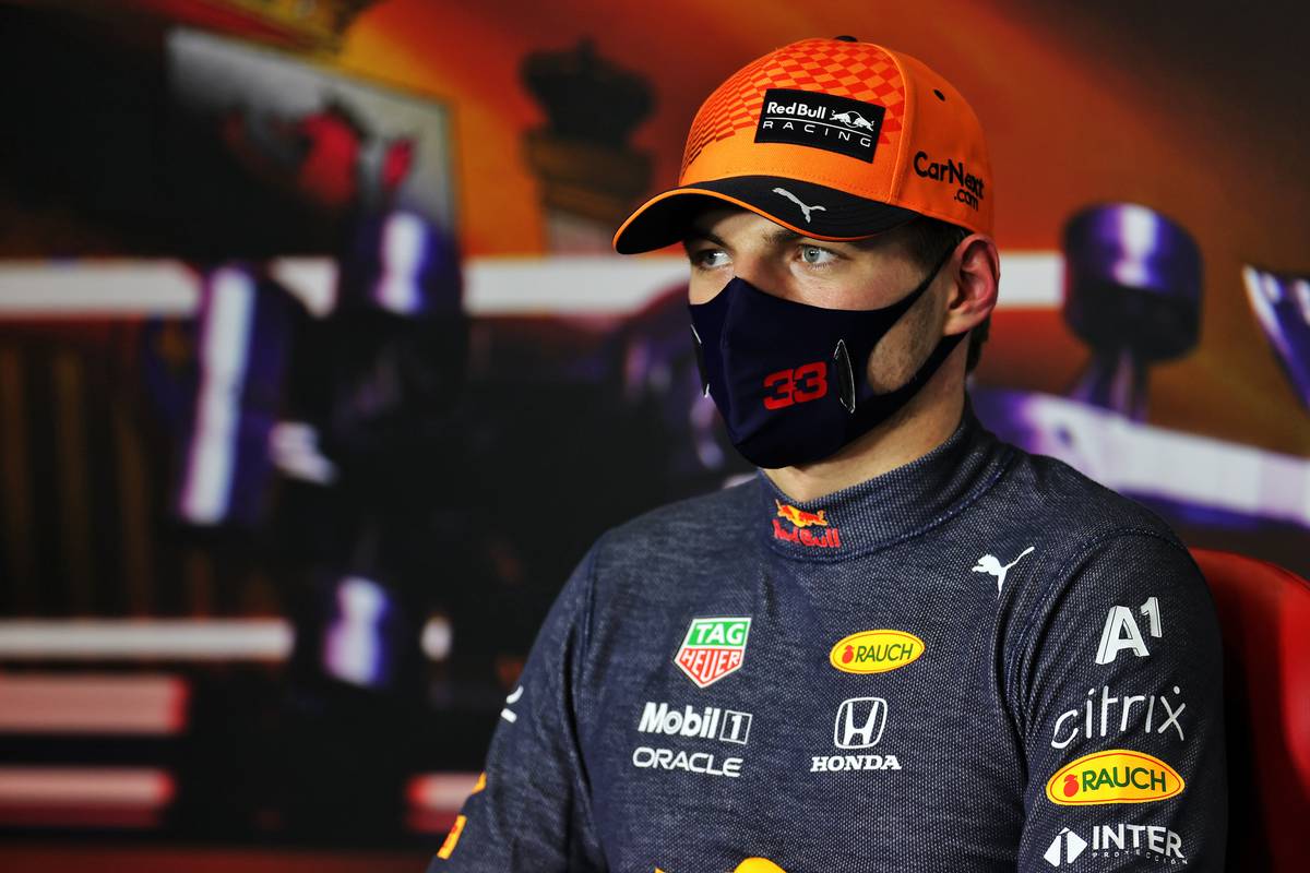 Max Verstappen (NLD) Red Bull Racing in the post qualifying FIA Press Conference. 08.05.2021. Formula 1 World Championship, Rd 4, Spanish Grand Prix, Barcelona