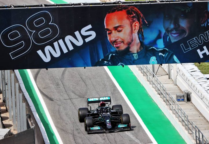 Race winner Lewis Hamilton (GBR) Mercedes AMG F1 W12 enters parc ferme. 09.05.2021. Formula 1 World Championship, Rd 4, Spanish Grand Prix, Barcelona