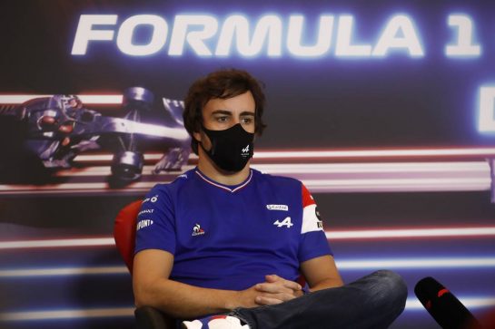 Fernando Alonso (ESP) Alpine F1 Team in the FIA Press Conference.
19.05.2021. Formula 1 World Championship, Rd 5, Monaco Grand Prix, Monte Carlo, Monaco, Preparation Day.
- www.xpbimages.com, EMail: requests@xpbimages.com © Copyright: FIA Pool Image for Editorial Use Only