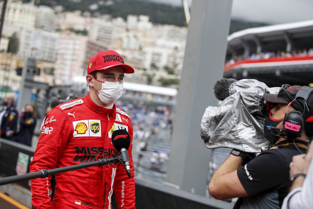 Pole sitter Charles Leclerc (MON) Ferrari in qualifying parc ferme. 22.05.2021. Formula 1 World Championship, Rd 5, Monaco Grand Prix, Monte Carlo