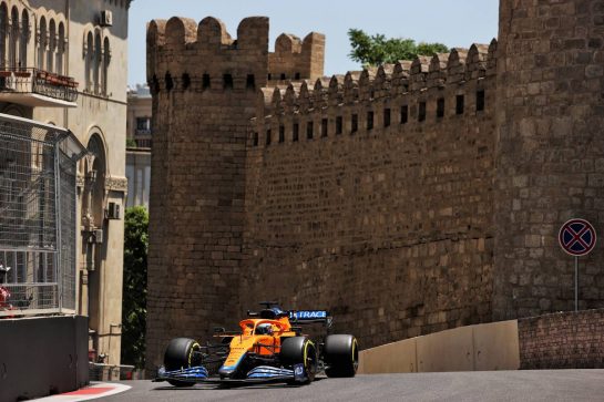 Daniel Ricciardo (AUS) McLaren MCL35M.
04.06.2021. Formula 1 World Championship, Rd 6, Azerbaijan Grand Prix, Baku Street Circuit, Azerbaijan, Practice Day.
- www.xpbimages.com, EMail: requests@xpbimages.com © Copyright: Batchelor / XPB Images