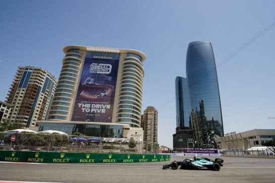 Sebastian Vettel (GER) Aston Martin F1 Team AMR21.
04.06.2021. Formula 1 World Championship, Rd 6, Azerbaijan Grand Prix, Baku Street Circuit, Azerbaijan, Practice Day.
- www.xpbimages.com, EMail: requests@xpbimages.com © Copyright: Bearne / XPB Images