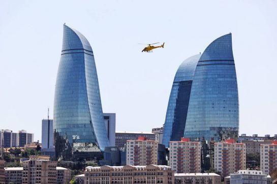Scenic Baku - TV helicopter.
05.06.2021. Formula 1 World Championship, Rd 6, Azerbaijan Grand Prix, Baku Street Circuit, Azerbaijan, Qualifying Day.
- www.xpbimages.com, EMail: requests@xpbimages.com © Copyright: Moy / XPB Images