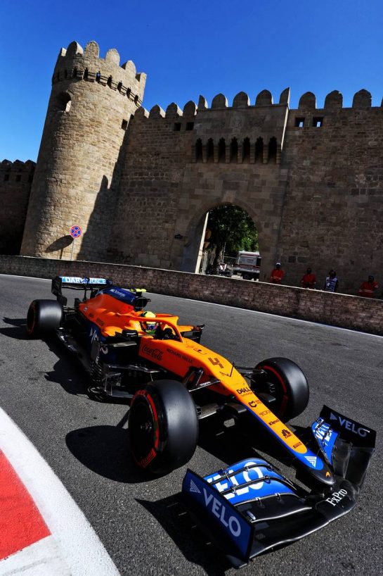 Lando Norris (GBR) McLaren MCL35M.
05.06.2021. Formula 1 World Championship, Rd 6, Azerbaijan Grand Prix, Baku Street Circuit, Azerbaijan, Qualifying Day.
- www.xpbimages.com, EMail: requests@xpbimages.com © Copyright: Moy / XPB Images