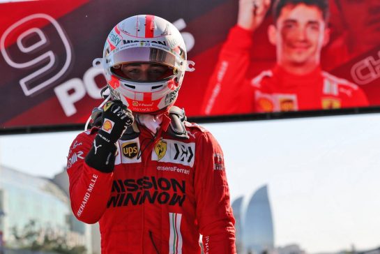 Charles Leclerc (MON) Ferrari celebrates his pole position in qualifying parc ferme.
05.06.2021. Formula 1 World Championship, Rd 6, Azerbaijan Grand Prix, Baku Street Circuit, Azerbaijan, Qualifying Day.
- www.xpbimages.com, EMail: requests@xpbimages.com © Copyright: Batchelor / XPB Images