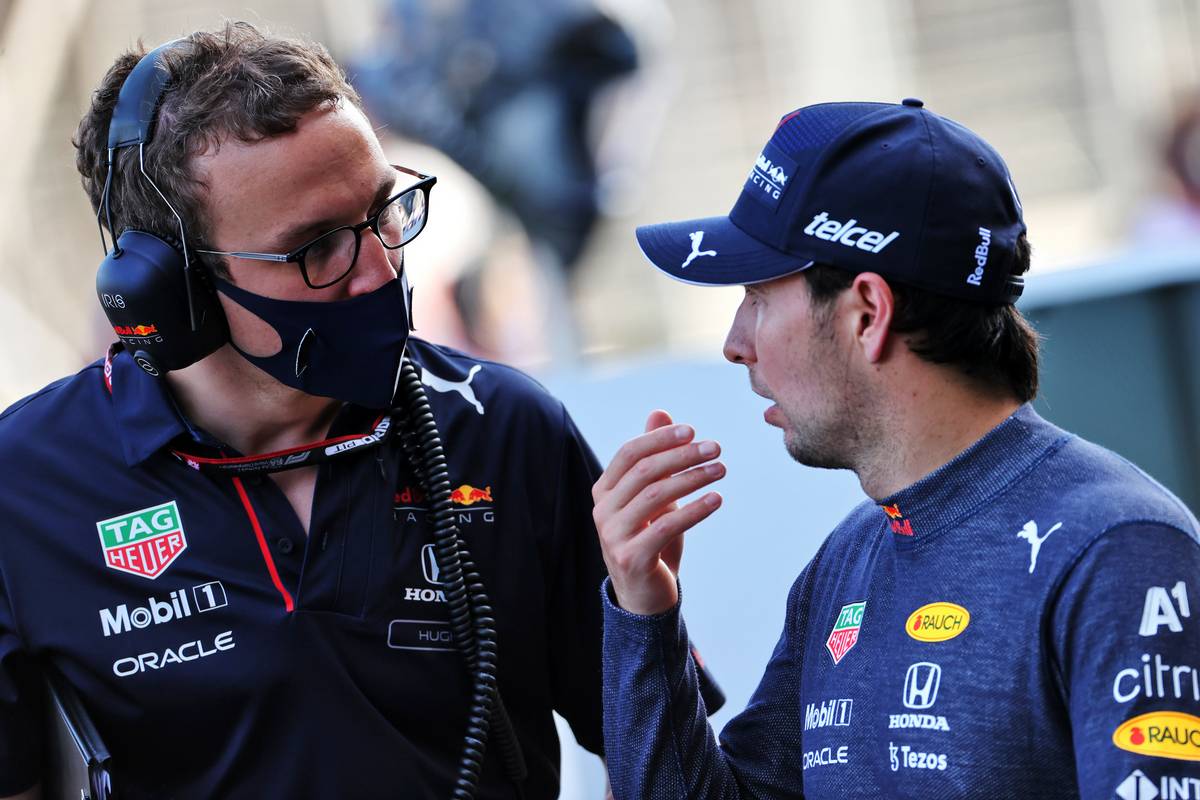 Sergio Perez (MEX) Red Bull Racing in the pits while the race is stopped. 06.06.2021. Formula 1 World Championship, Rd 6, Azerbaijan Grand Prix, Baku