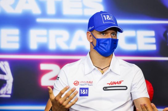 Mick Schumacher (GER) Haas F1 Team in the FIA Press Conference.
17.06.2021. Formula 1 World Championship, Rd 7, French Grand Prix, Paul Ricard, France, Preparation Day.
- www.xpbimages.com, EMail: requests@xpbimages.com © Copyright: FIA Pool Image for Editorial Use Only