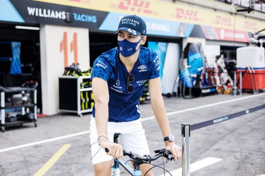 George Russell (GBR) Williams Racing rides the circuit.
17.06.2021. Formula 1 World Championship, Rd 7, French Grand Prix, Paul Ricard, France, Preparation Day.
- www.xpbimages.com, EMail: requests@xpbimages.com © Copyright: Bearne / XPB Images
