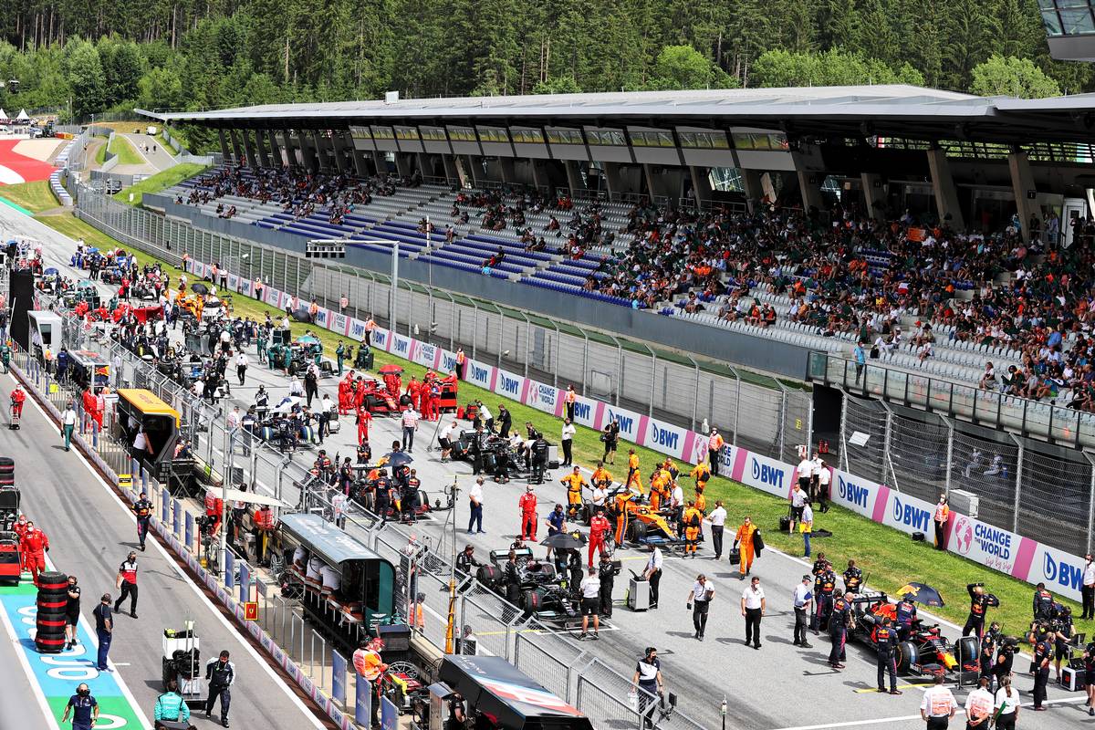 The grid before the start of the race. 27.06.2021. Formula 1 World Championship, Rd 8, Steiermark Grand Prix, Spielberg
