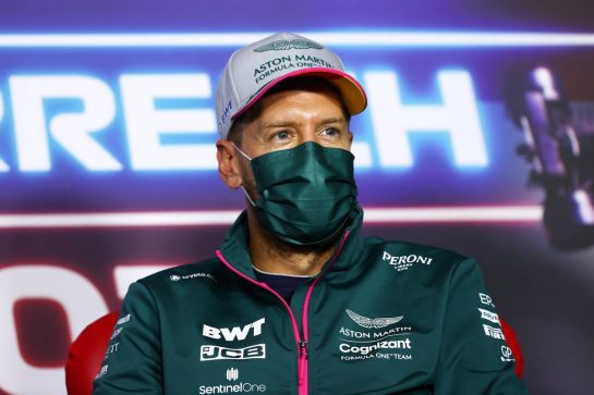 Sebastian Vettel (GER) Aston Martin F1 Team in the FIA Press Conference.
01.07.2021. Formula 1 World Championship, Rd 9, Austrian Grand Prix, Spielberg, Austria, Preparation Day.
- www.xpbimages.com, EMail: requests@xpbimages.com © Copyright: FIA Pool Image for Editorial Use Only