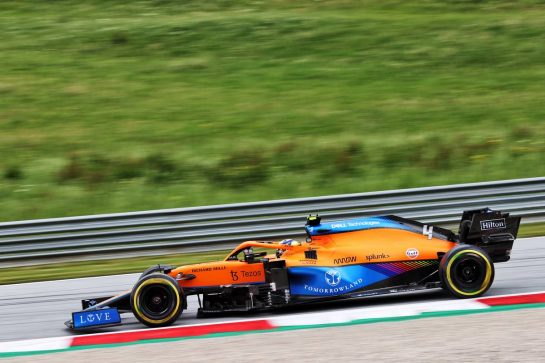 Lando Norris (GBR) McLaren MCL35M.
02.07.2021. Formula 1 World Championship, Rd 9, Austrian Grand Prix, Spielberg, Austria, Practice Day.
- www.xpbimages.com, EMail: requests@xpbimages.com © Copyright: Charniaux / XPB Images