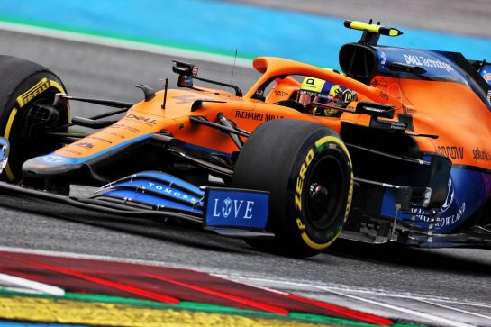 Lando Norris (GBR) McLaren MCL35M.
02.07.2021. Formula 1 World Championship, Rd 9, Austrian Grand Prix, Spielberg, Austria, Practice Day.
- www.xpbimages.com, EMail: requests@xpbimages.com © Copyright: Batchelor / XPB Images