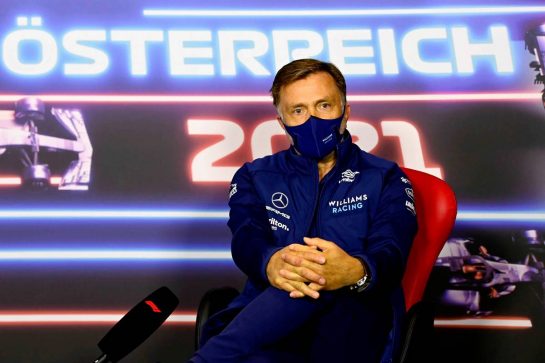 Jost Capito (GER) Williams Racing Chief Executive Officer in the FIA Press Conference.
02.07.2021. Formula 1 World Championship, Rd 9, Austrian Grand Prix, Spielberg, Austria, Practice Day.
- www.xpbimages.com, EMail: requests@xpbimages.com © Copyright: FIA Pool Image for Editorial Use Only
