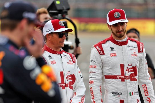(L to R): Kimi Raikkonen (FIN) Alfa Romeo Racing with team mate Antonio Giovinazzi (ITA) Alfa Romeo Racing - 2022 Car Launch.
15.07.2021. Formula 1 World Championship, Rd 10, British Grand Prix, Silverstone, England, Preparation Day.
- www.xpbimages.com, EMail: requests@xpbimages.com © Copyright: Batchelor / XPB Images
