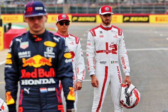 (L to R): Kimi Raikkonen (FIN) Alfa Romeo Racing and Antonio Giovinazzi (ITA) Alfa Romeo Racing - 2022 Car Launch.
15.07.2021. Formula 1 World Championship, Rd 10, British Grand Prix, Silverstone, England, Preparation Day.
- www.xpbimages.com, EMail: requests@xpbimages.com © Copyright: Batchelor / XPB Images