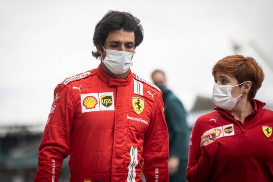 Carlos Sainz Jr (ESP) Ferrari - 2022 Car Launch.
15.07.2021. Formula 1 World Championship, Rd 10, British Grand Prix, Silverstone, England, Preparation Day.
- www.xpbimages.com, EMail: requests@xpbimages.com © Copyright: Bearne / XPB Images