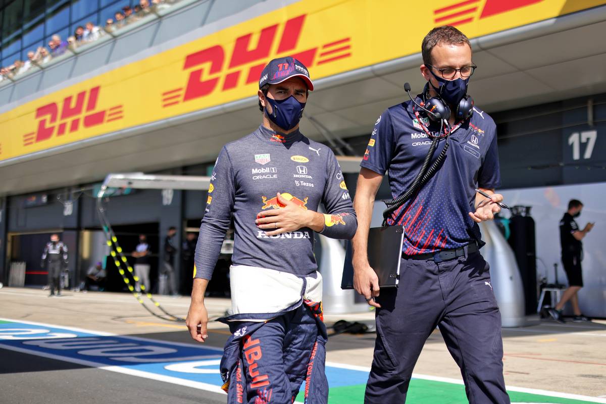 Sergio Perez (MEX) Red Bull Racing on the grid. 17.07.2021. Formula 1 World Championship, Rd 10, British Grand Prix, Silverstone