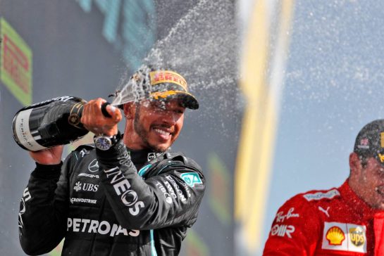 Race winner Lewis Hamilton (GBR) Mercedes AMG F1 celebrates on the podium.
18.07.2021. Formula 1 World Championship, Rd 10, British Grand Prix, Silverstone, England, Race Day.
- www.xpbimages.com, EMail: requests@xpbimages.com © Copyright: Staley / XPB Images
